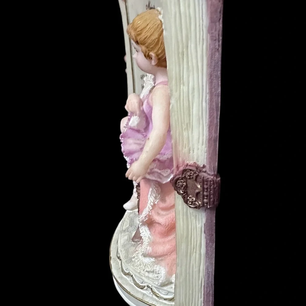 Montefiori Collection Porcelain Ballerina Book Figurine Vintage Pink Decor, Poem